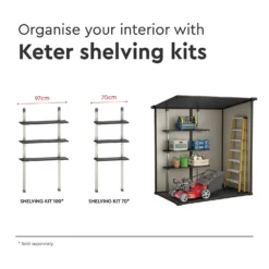 Keter Manor 6 X 4ft Outdoor Garden Pent Storage Shed - Beige/Brown -Garden Care Tools Deals Store 12808002 1605036177192040