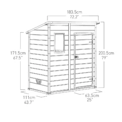 Keter Manor 6 X 4ft Outdoor Garden Pent Storage Shed - Beige/Brown -Garden Care Tools Deals Store 12808002 2075036177226321