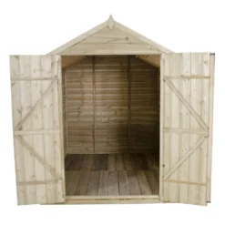 Forest Overlap 8 X 6ft Pressure Treated Apex Shed - Double Door -Garden Care Tools Deals Store 12810912 2654833194647134