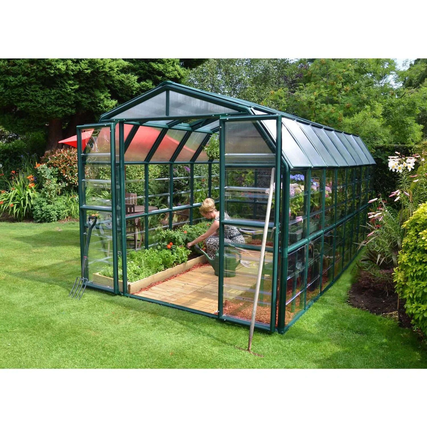 Palram 8 X 16ft Canopia Grand Gardener Greenhouse - Green 3 Palram 8 X 16ft Canopia Grand Gardener Greenhouse - Green - Image 3