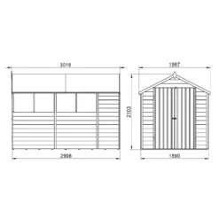 Forest 10 X 6ft Overlap Pressure Treated Apex Shed - Double Door -incl. Installation -Garden Care Tools Deals Store 12814917 1384832992762203