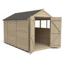 Forest 10 X 6ft Overlap Pressure Treated Apex Shed - Double Door -incl. Installation -Garden Care Tools Deals Store 12814917 2934832992902786