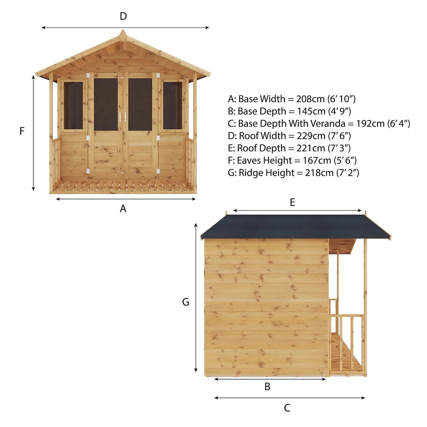 Mercia 7 X 7ft Traditional Summerhouse 10 Mercia 7 X 7ft Traditional Summerhouse - Image 10
