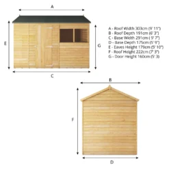 Mercia 10 X 6ft Overlap Reverse Apex Shed - Installation Included -Garden Care Tools Deals Store 12822603 9304980392068905