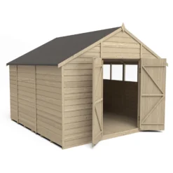 Forest 10 X 10ft Overlap Pressure Treated Double Door Apex Shed -Garden Care Tools Deals Store 12823849 1394833219186744