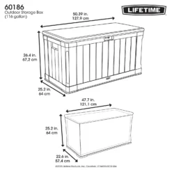 Lifetime Outdoor Plastic Garden Storage Box - 439 Litres -Garden Care Tools Deals Store 12826335 1974856525567256
