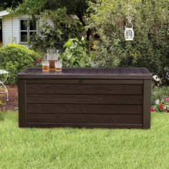 Keter Westwood Outdoor Garden Storage Box 570L - Brown -Garden Care Tools Deals Store 12828828 1094858568487996