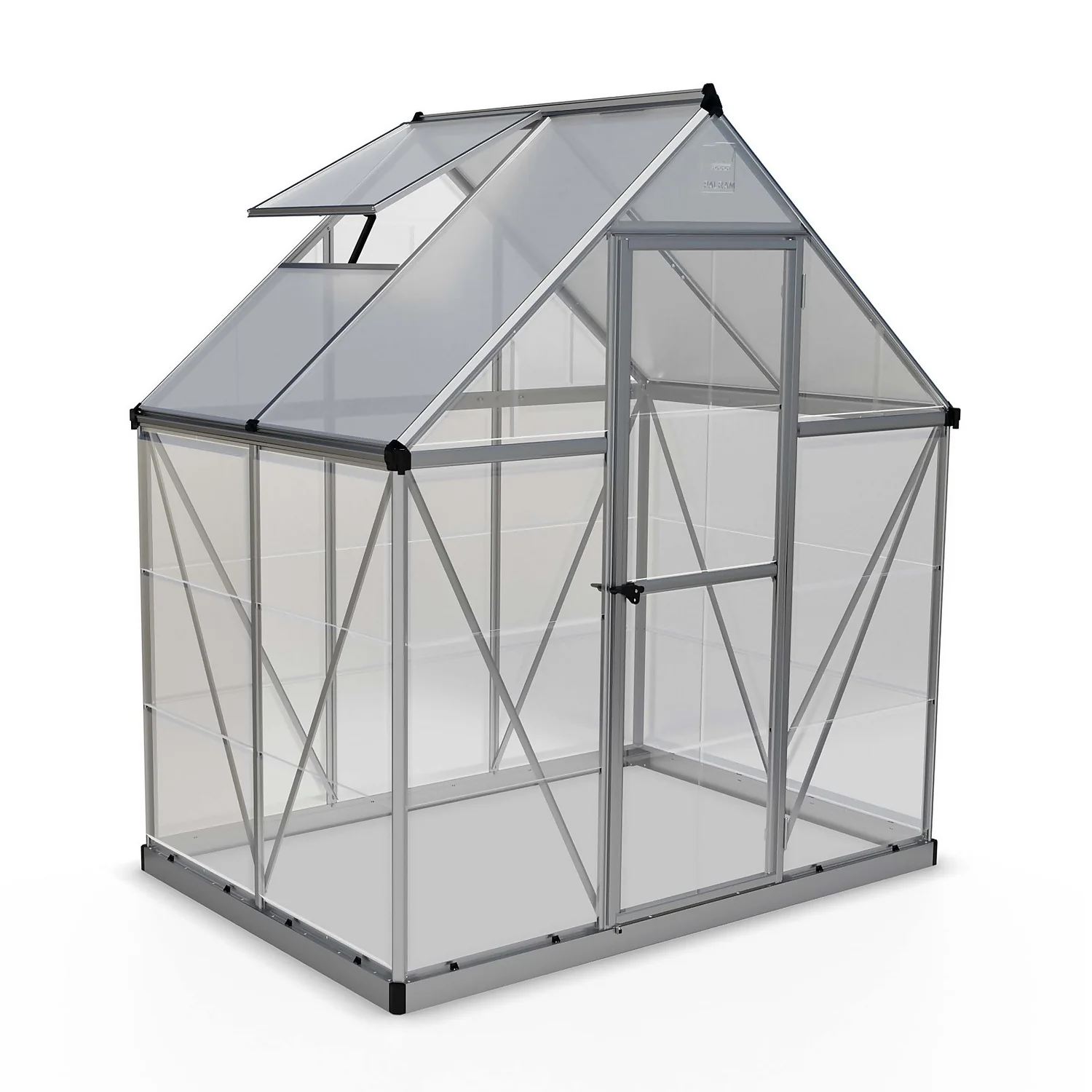 Palram Canopia Hybrid 6 X 4ft Silver Greenhouse 1 Palram Canopia Hybrid 6 X 4ft Silver Greenhouse