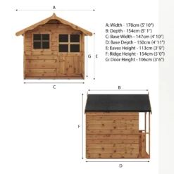 Country Living 5 X 5ft Wellow Playhouse Painted + Installation - Thorpe Towers -Garden Care Tools Deals Store 12881626 5215027554244829