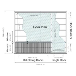 Country Living Overton 10 X 8ft Premium Garden Room Summerhouse With Side Shed Painted + Installation - Aurora Green -Garden Care Tools Deals Store 12881696 1414843887694620