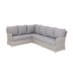 Florence Grey Rattan Effect Garden Corner Sofa Set -Garden Care Tools Deals Store 12887809 5834843689783909