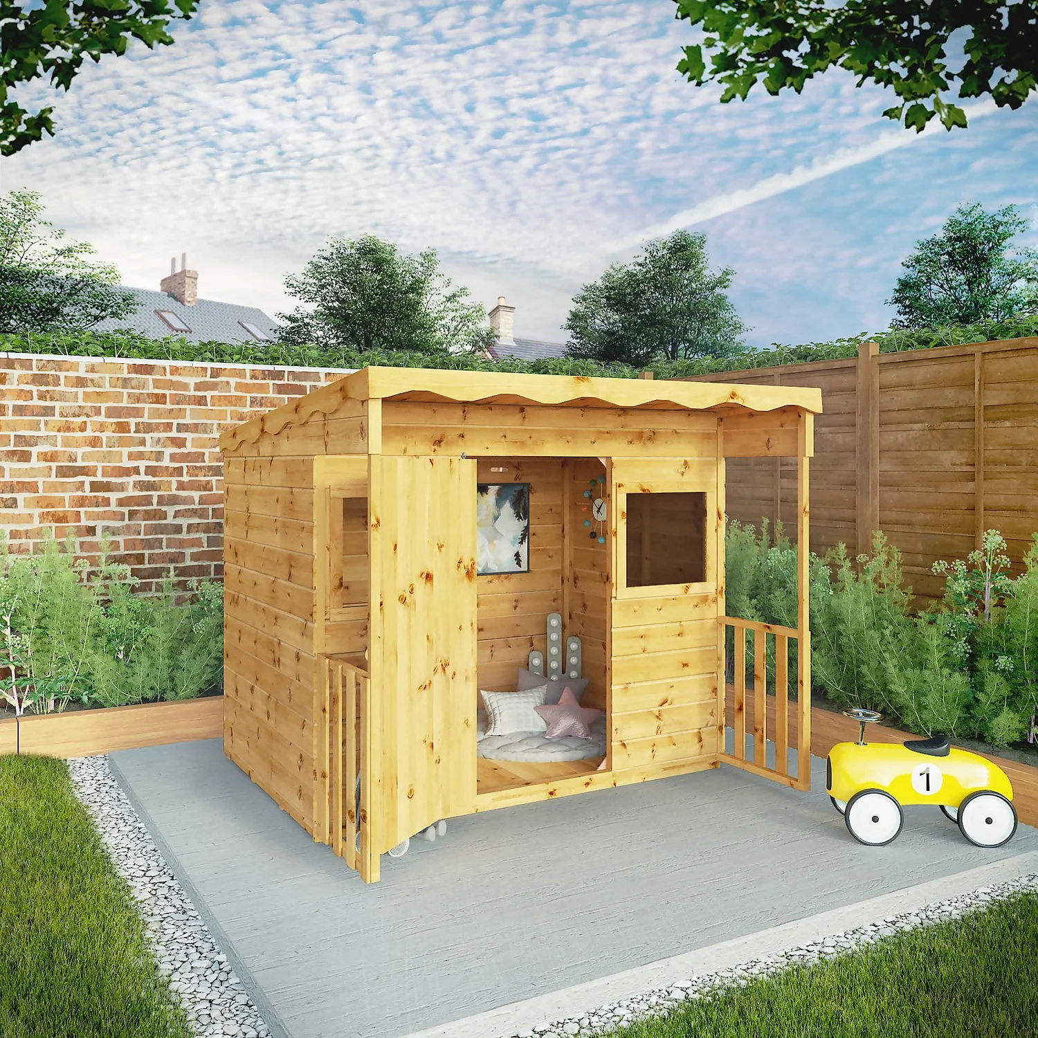 Mercia 5'9ft X 5'8ft Pent Style Wooden Playhouse 2 Mercia 5'9ft X 5'8ft Pent Style Wooden Playhouse - Image 2