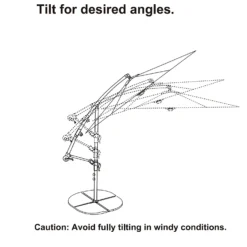 None 3m Overhanging Parasol - Light Grey -Garden Care Tools Deals Store 12888566 1414966185580383