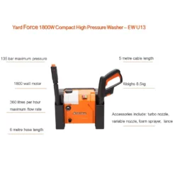 Yard Force 1800W 135Bar Compact Pressure Washer -Garden Care Tools Deals Store 12892251 9054929620347179