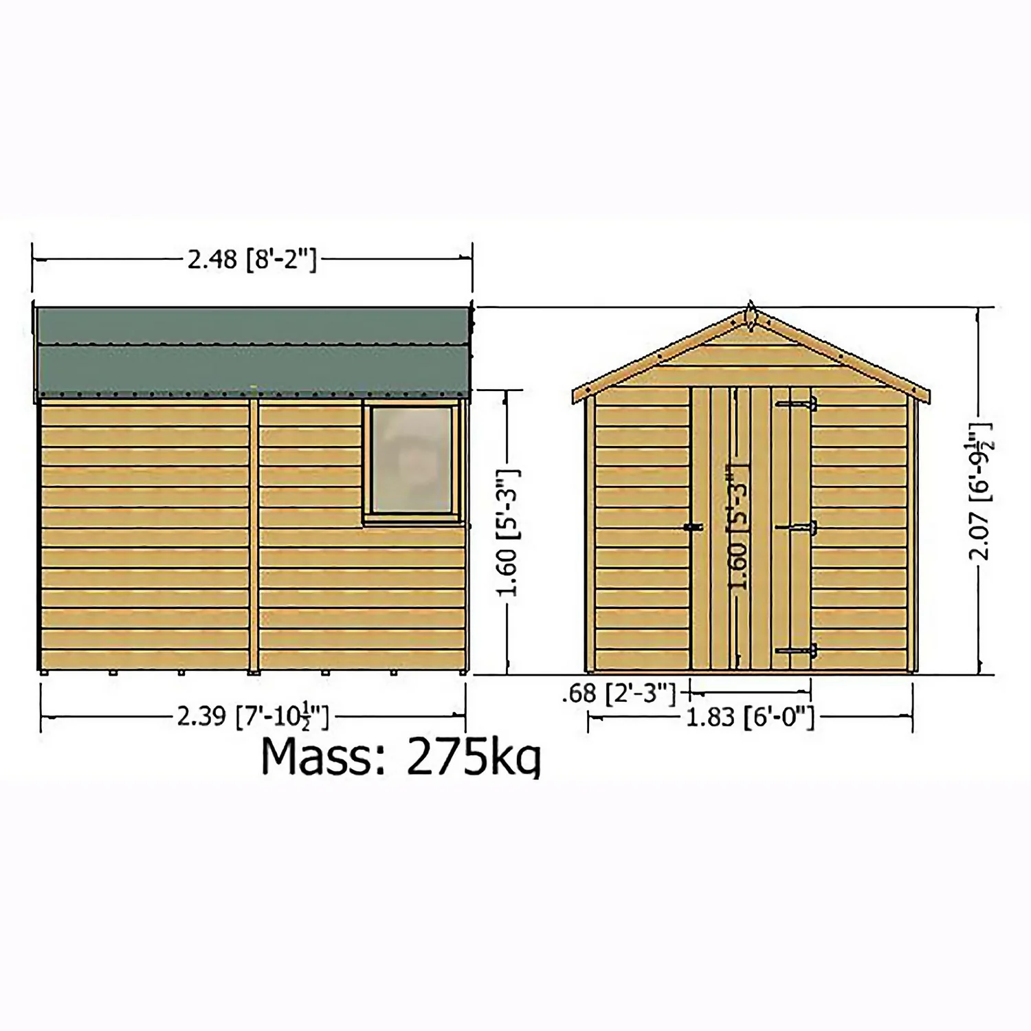 Shire 8 X 6ft Durham Shed Single Door 8 Shire 8 X 6ft Durham Shed Single Door - Image 8