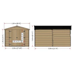 Shire 12 X 8ft Shed Overlap Double Door - No Windows -Garden Care Tools Deals Store 13082813 6994862497981632
