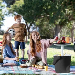 Keter GoBar Outdoor Ice Cooler Table Garden Furniture - Dark Grey / Cream -Garden Care Tools Deals Store 13412933 2094910901750129