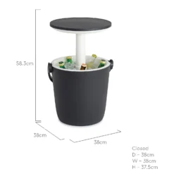 Keter GoBar Outdoor Ice Cooler Table Garden Furniture - Dark Grey / Cream -Garden Care Tools Deals Store 13412933 6674910901778806