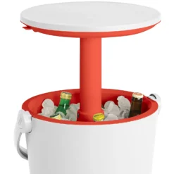 Keter GoBar Outdoor Ice Cooler Table Garden Furniture - Red / White -Garden Care Tools Deals Store 13412934 7814910901693408