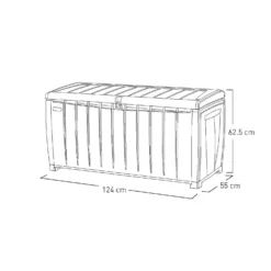 Keter Ace Outdoor Garden Storage Box 124 X 55 X 62.5 Cm - Grey And Black -Garden Care Tools Deals Store 13432924 1804947994784994