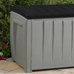 Keter Ace Outdoor Garden Storage Box 124 X 55 X 62.5 Cm - Grey And Black -Garden Care Tools Deals Store 13432924 3844947994747044
