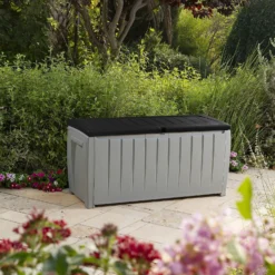 Keter Ace Outdoor Garden Storage Box 124 X 55 X 62.5 Cm - Grey And Black -Garden Care Tools Deals Store 13432924 5964947994547391