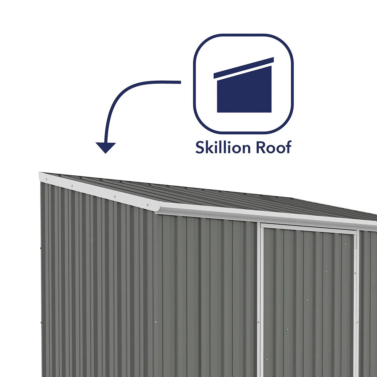 Absco 7.5 X 5ft Space Saver Metal Pent Shed - Grey 4 Absco 7.5 X 5ft Space Saver Metal Pent Shed - Grey - Image 4