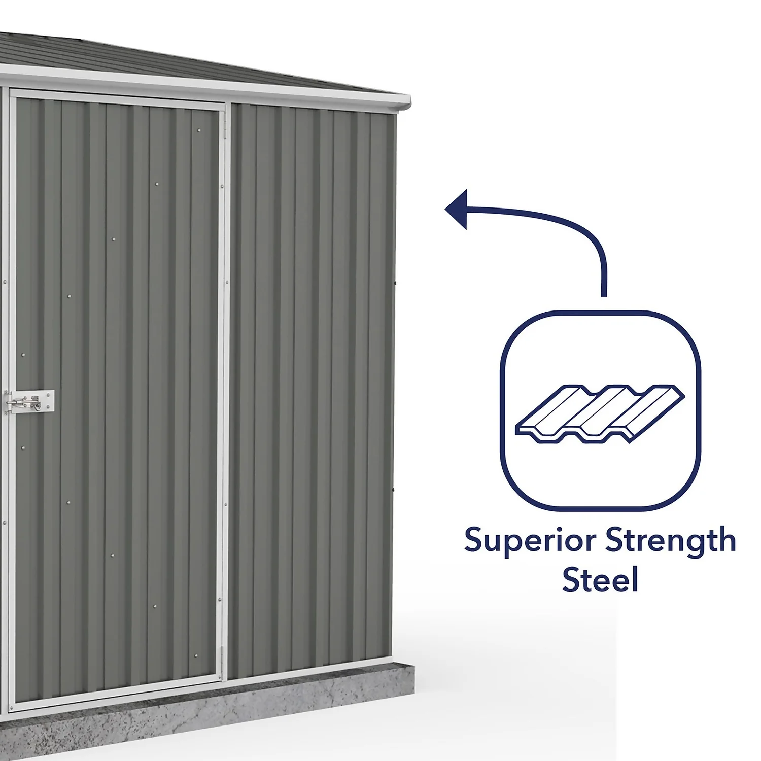 Absco 7.5 X 5ft Space Saver Metal Pent Shed - Grey 7 Absco 7.5 X 5ft Space Saver Metal Pent Shed - Grey - Image 7