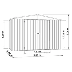 Absco 10 X 5ft Regent Metal Apex Shed - Grey -Garden Care Tools Deals Store 13440854 1894929164205957