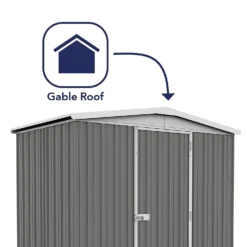 Absco 7.5 X 5ft Regent Metal Apex Shed - Grey -Garden Care Tools Deals Store 13440860 2044929163652769