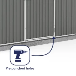 Absco 7.5 X 5ft Regent Metal Apex Shed - Grey -Garden Care Tools Deals Store 13440860 8274929163798899