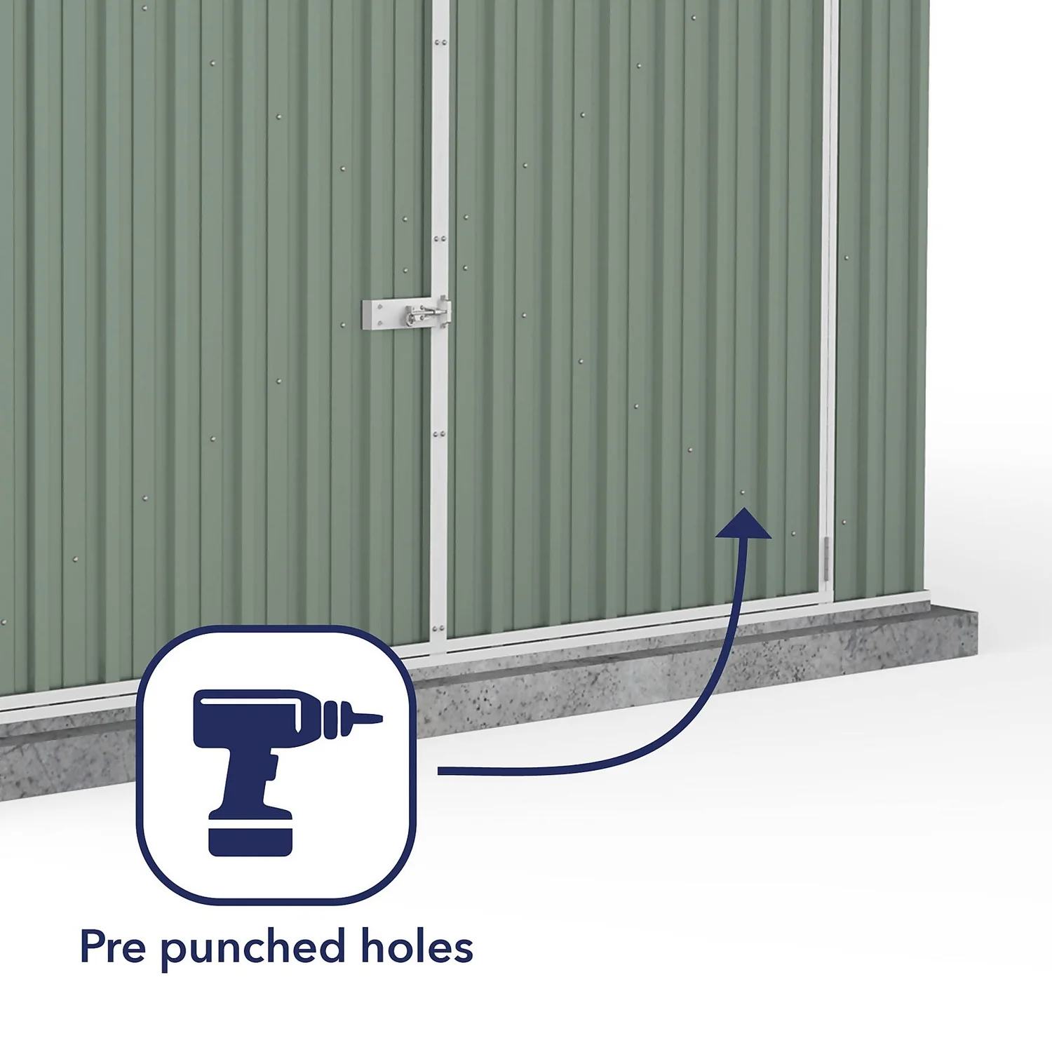 Absco 10 X 15ft Utility Workshop Apex Metal Shed - Green 6 Absco 10 X 15ft Utility Workshop Apex Metal Shed - Green - Image 6