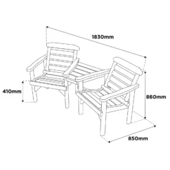 Anchor Fast FSC Weydale Rustic Alcove Garden Seat -Garden Care Tools Deals Store 13452072 1114929379133367