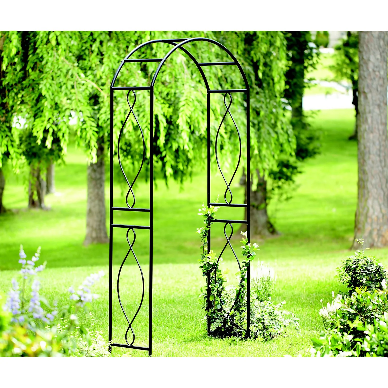 Panacea Arched Top Steel Garden Arch - Black 2 Panacea Arched Top Steel Garden Arch - Black - Image 2