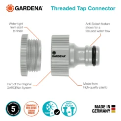 GARDENA Threaded Tap Hose Pipe Connector 8 GARDENA Threaded Tap Hose Pipe Connector -Garden Care Tools Deals Store 13489625 4274920779907963