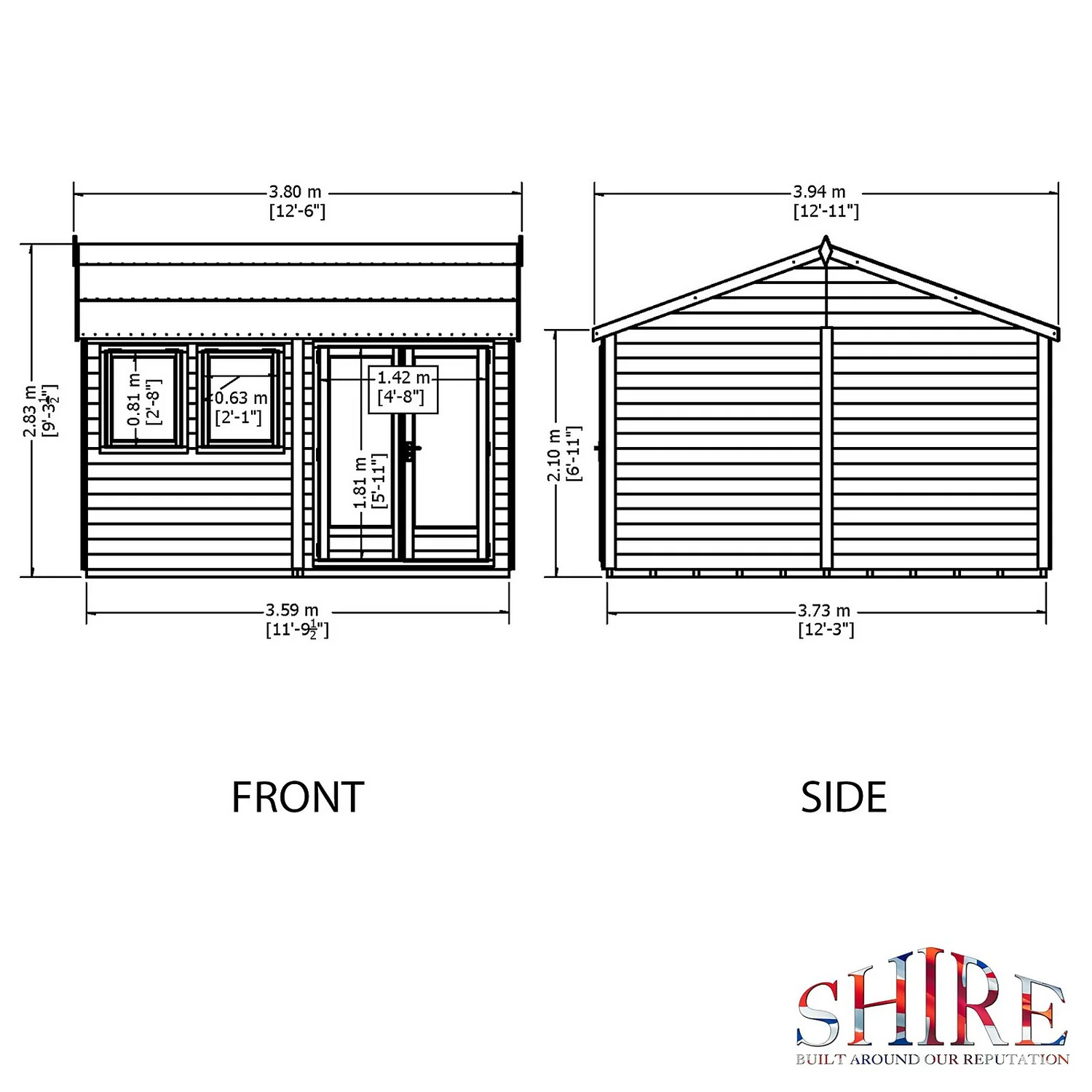 Shire 12 X 12ft Double Door Garden Office 3 Shire 12 X 12ft Double Door Garden Office - Image 3