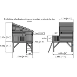 Shire 6x4ft Command Post Wooden Playhouse With Platform - Including Installation -Garden Care Tools Deals Store 13505342 1124931993026995