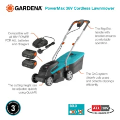 GARDENA 36V PowerMax Cordless Lawn Mower - 32cm -Garden Care Tools Deals Store 13524825 7474936345068522