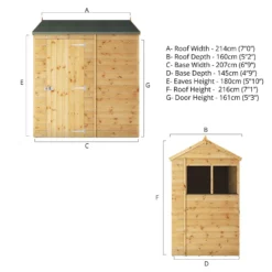 Mercia 7ft X 5ft Premium Shiplap Reverse Apex Shed - Including Installation -Garden Care Tools Deals Store 13555772 6164949335623414