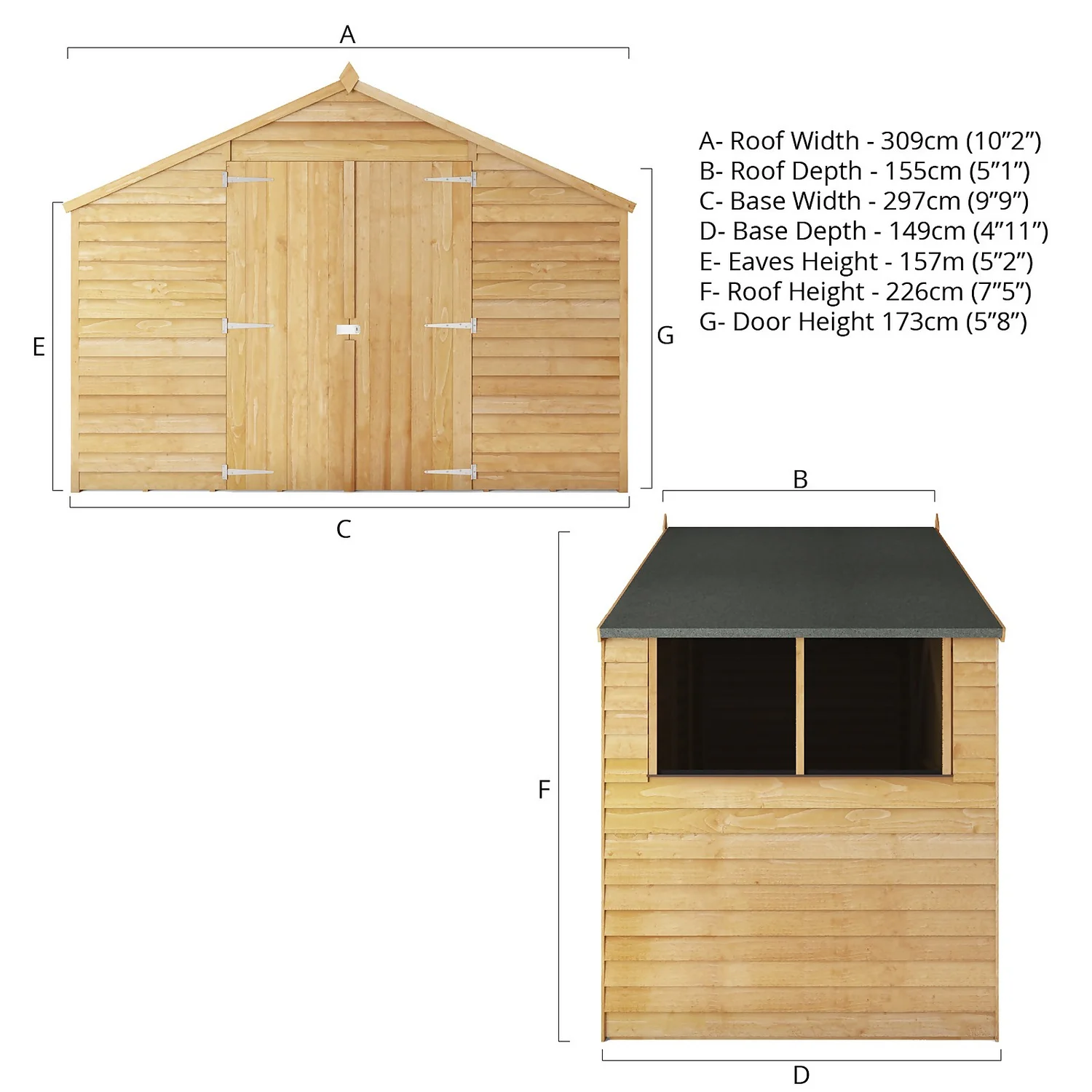 Mercia 5ft X 10ft Overlap Apex Shed - Including Installation 9 Mercia 5ft X 10ft Overlap Apex Shed - Including Installation - Image 9