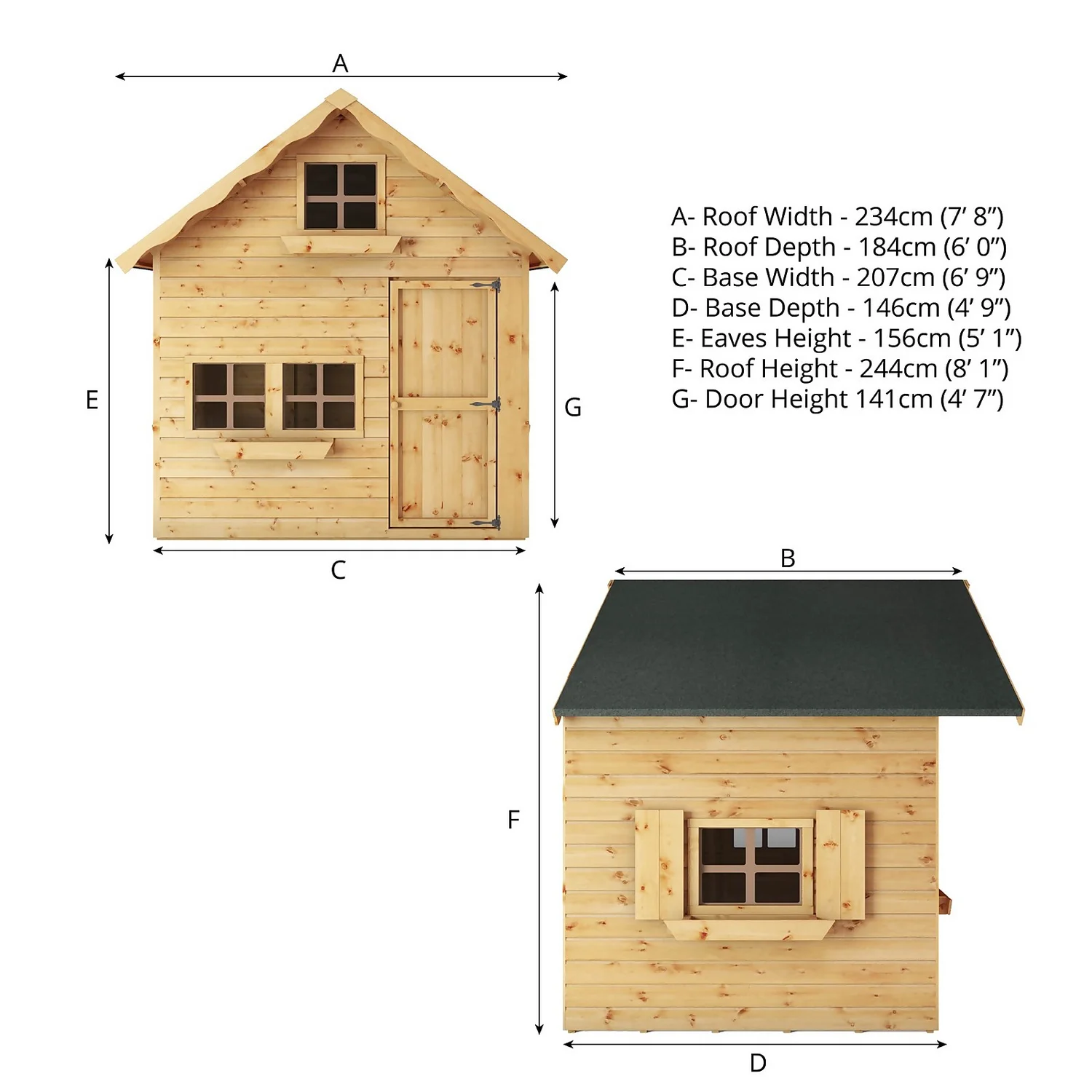 Mercia 7ft X 5ft Swiss Cottage Double Storey Playhouse - Installation Included 7 Mercia 7ft X 5ft Swiss Cottage Double Storey Playhouse - Installation Included - Image 7