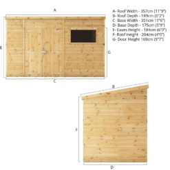 Mercia 12ft X 6ft Premium Shiplap Pent Shed -Garden Care Tools Deals Store 13555860 5964949337558198