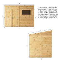 Mercia 10ft X 8ft Premium Shiplap Pent Shed -Garden Care Tools Deals Store 13555861 6725011477691145