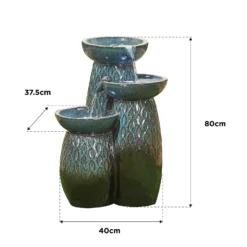Stylish Fountain Glazed Trio Water Feature With LEDs -Garden Care Tools Deals Store 13846047 1304962028404822