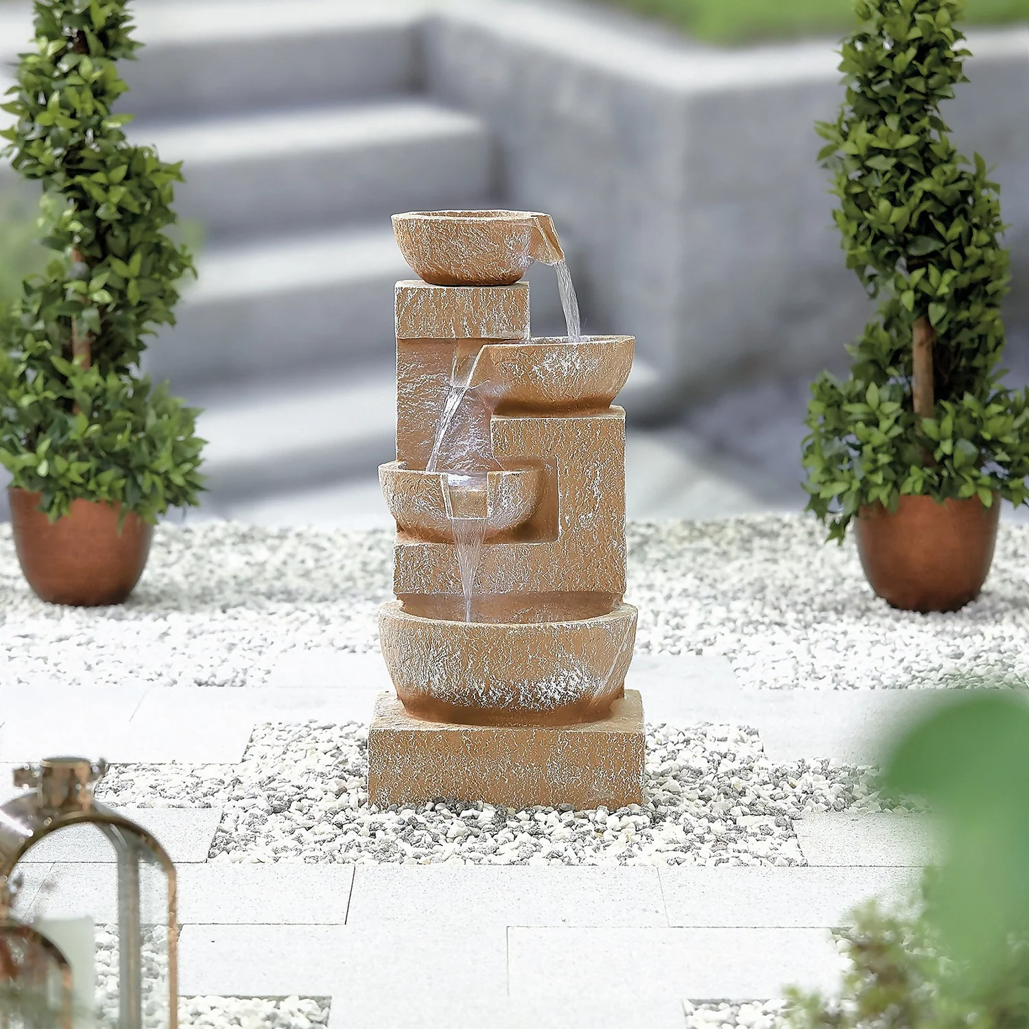 Stylish Fountain Sparkling Bowls Water Feature With LEDs 6 Stylish Fountain Sparkling Bowls Water Feature With LEDs - Image 6