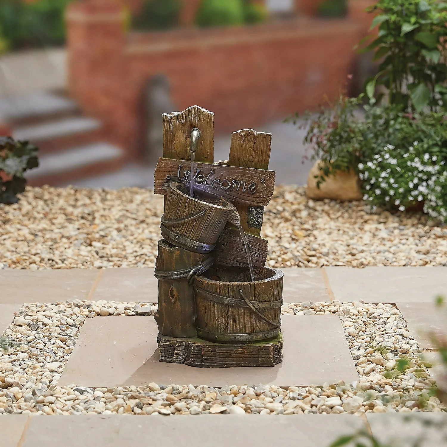 Stylish Fountain Fence Post Pours Water Feature With LEDs 2 Stylish Fountain Fence Post Pours Water Feature With LEDs - Image 2