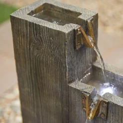 Stylish Fountain Coastal Sleepers Water Feature With LEDs -Garden Care Tools Deals Store 13846058 6494962027548508