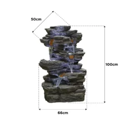 Stylish Fountain Hinoki Springs Water Feature With LEDs -Garden Care Tools Deals Store 13846067 1224962027971052