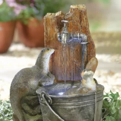 Stylish Fountain Playful Otters Water Feature With LEDs 10 Stylish Fountain Playful Otters Water Feature With LEDs -Garden Care Tools Deals Store 13846072 1884962027752889