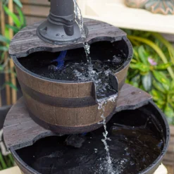 Stylish Fountain Whiskey Barrels Garden Water Feature -Garden Care Tools Deals Store 13944159 2555005845016341